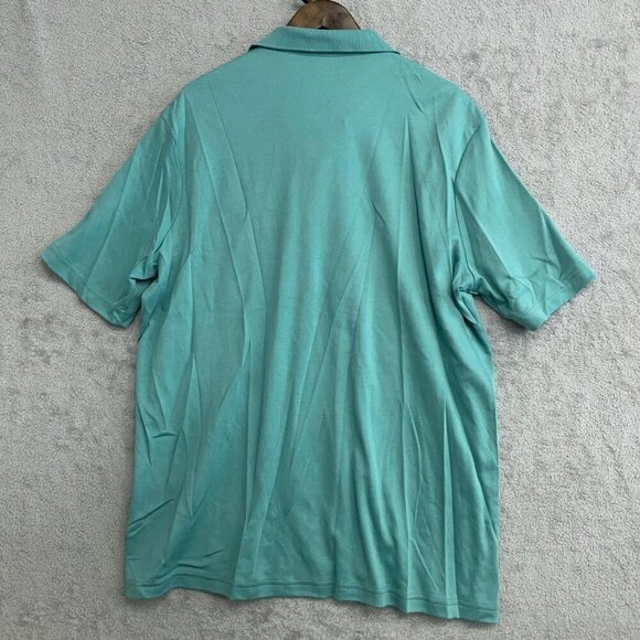 NWOT Lands' End Men's XL Traditional Fit Polo Shirt Turquoise Short Sleeve - Picture 3 of 6
